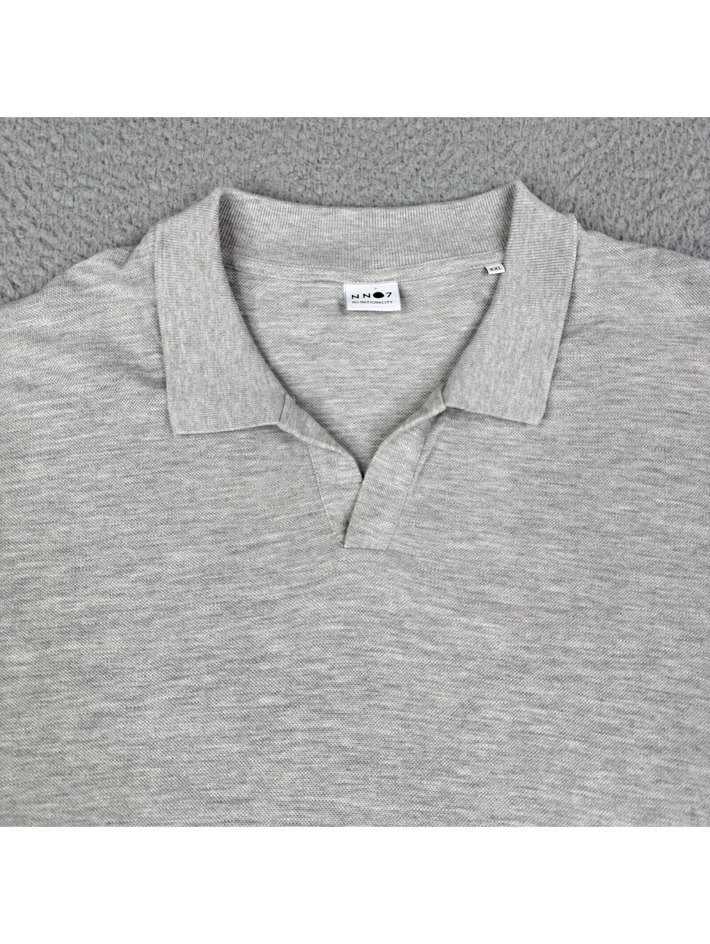NN07 No Nationality Polo Shirt Mens 2XL Gray Paul Polo 3463 Knit Casual